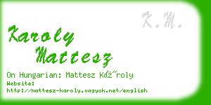 karoly mattesz business card